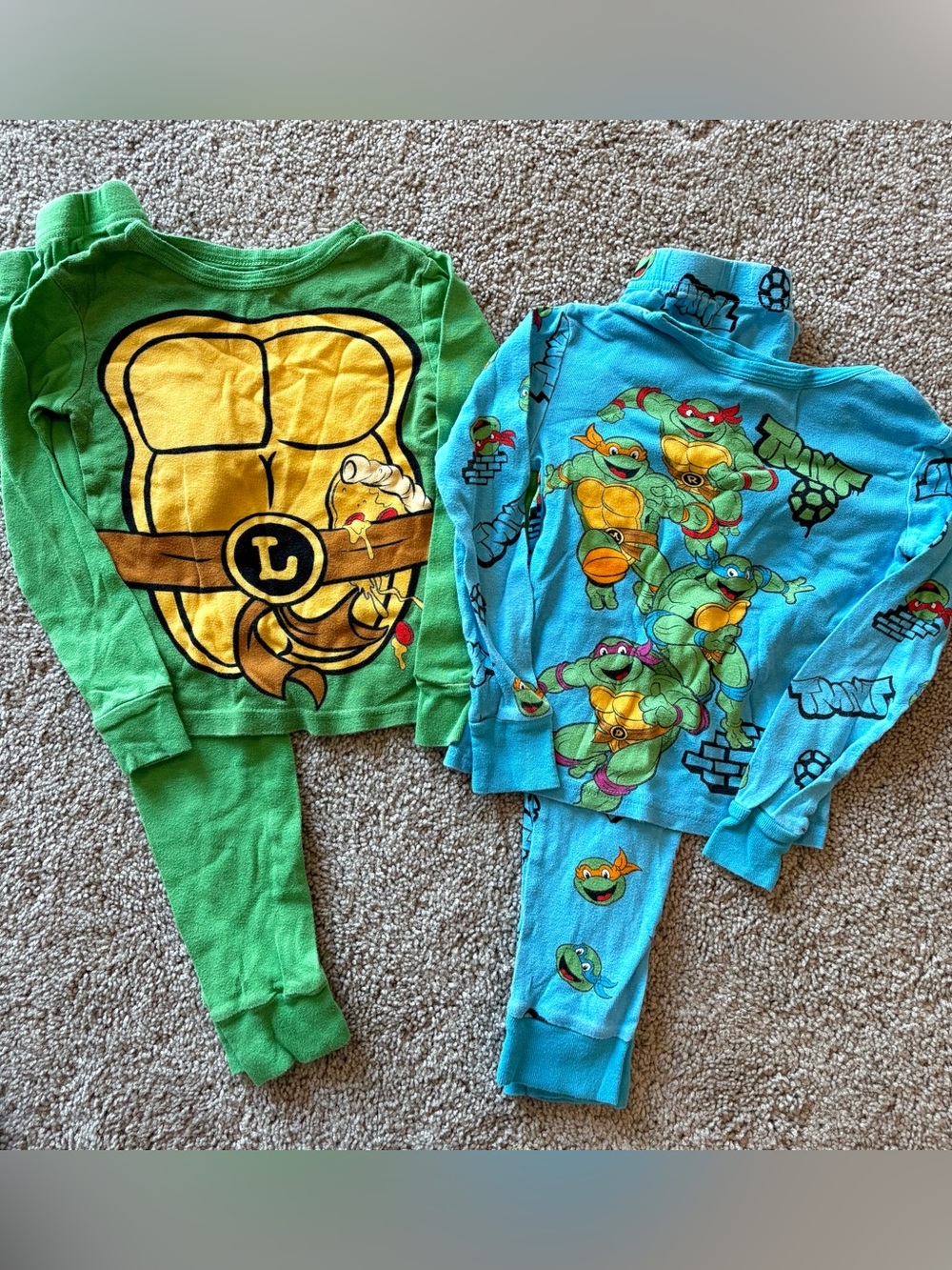 Kids TMNT Pajama Set - Green & Blue